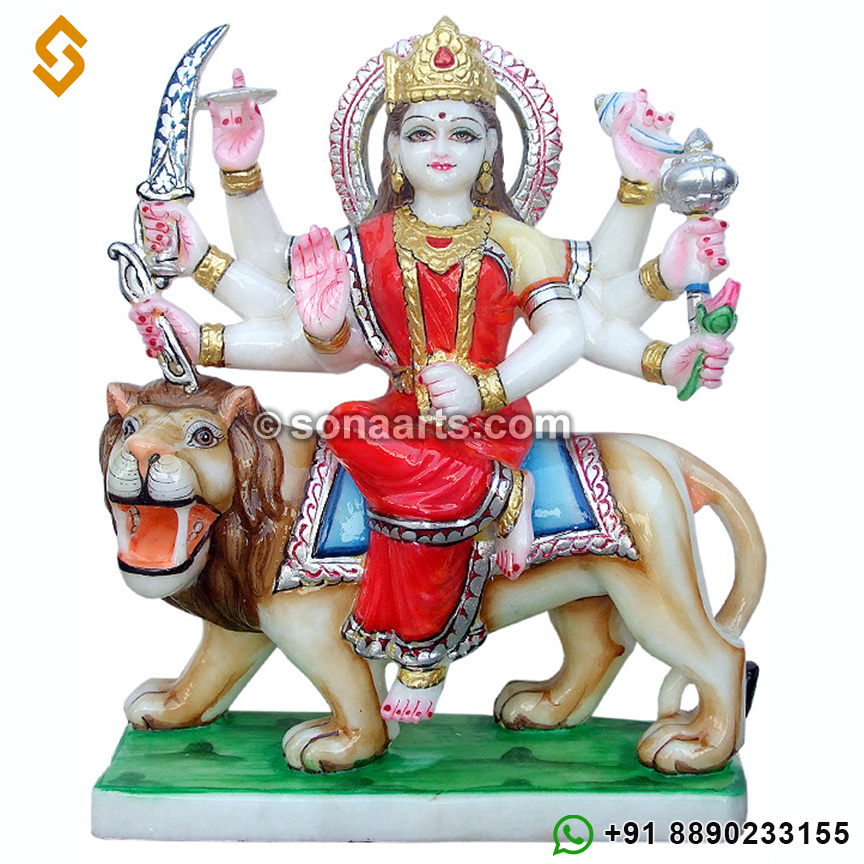 Beautiful Durga Statue from Marble