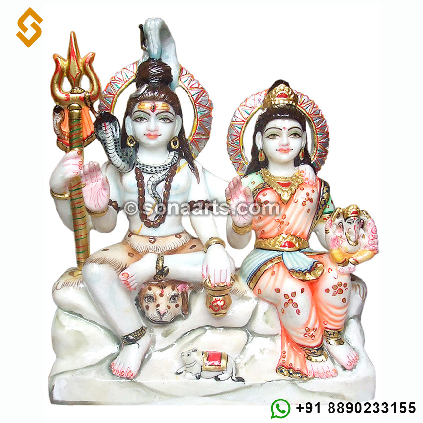 Beautiful Family of Lord Shiva Family Statue