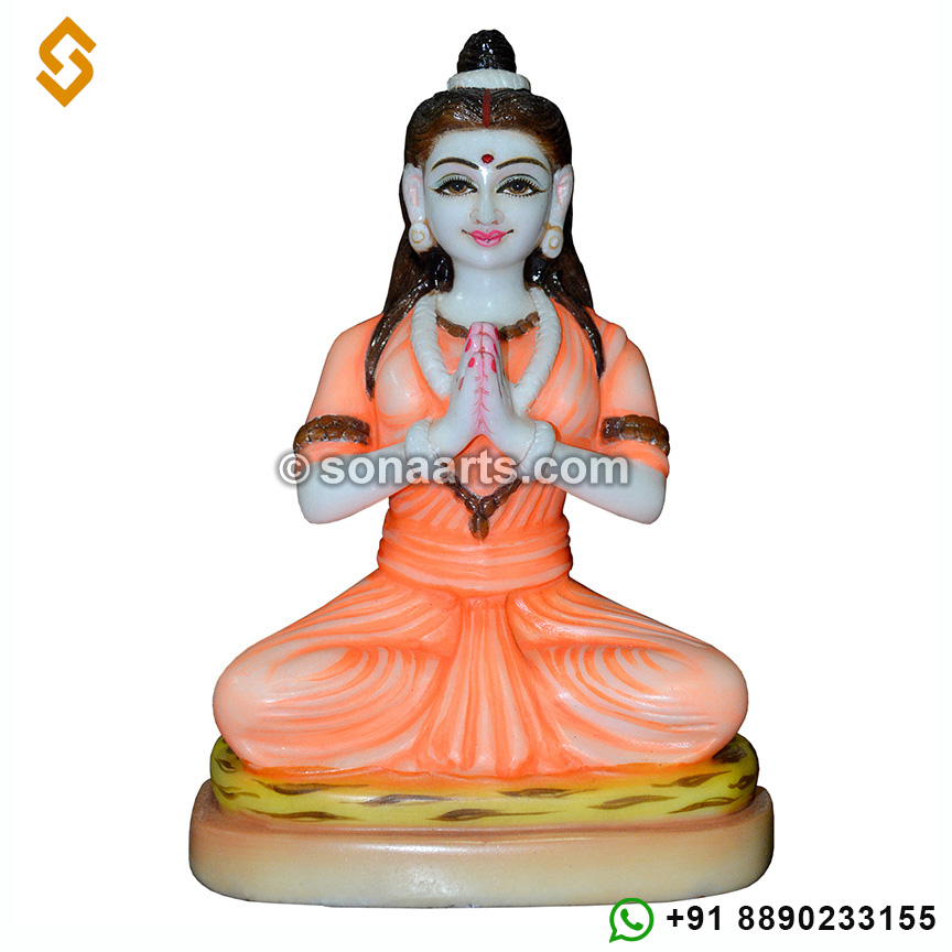 Beautiful Parvati Murti from Marble with painting