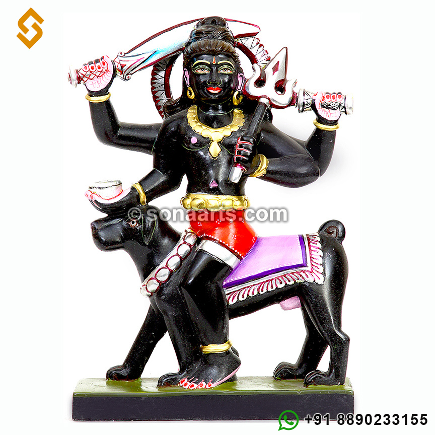 Black Kal Bhairav Ji Marble Statue
