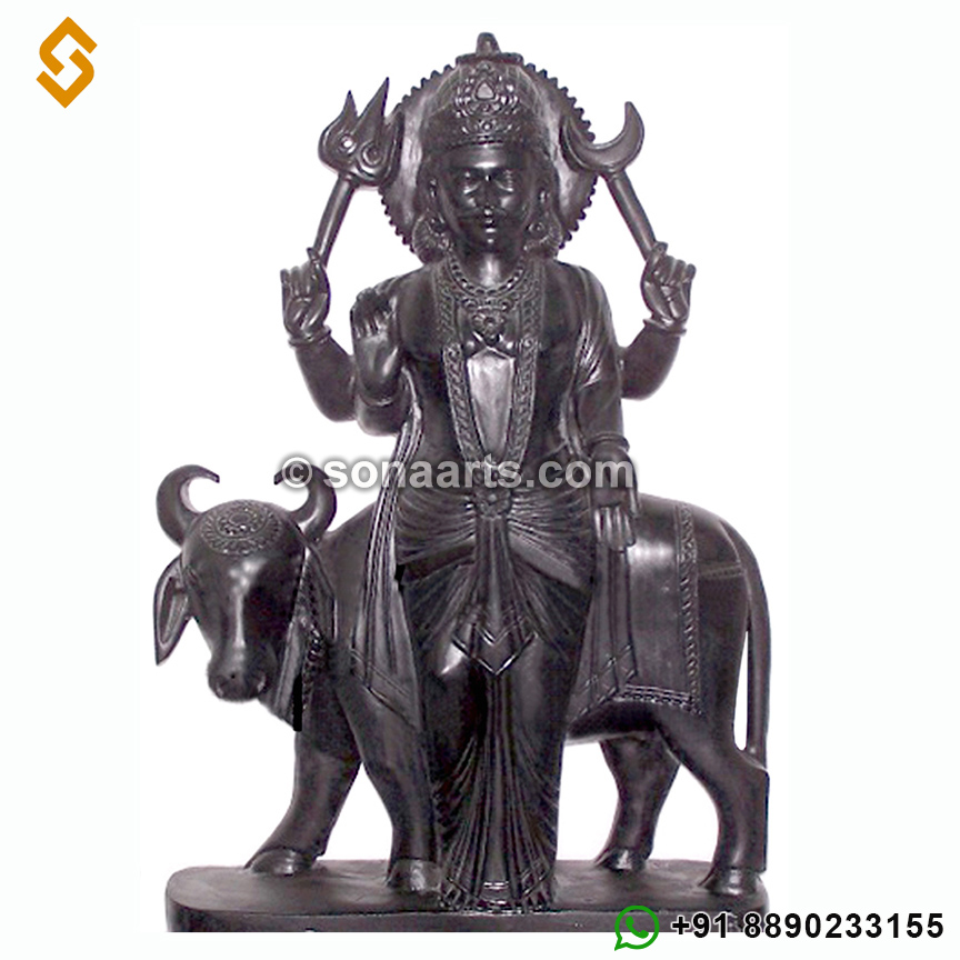 Black Marble Shani dev Statue