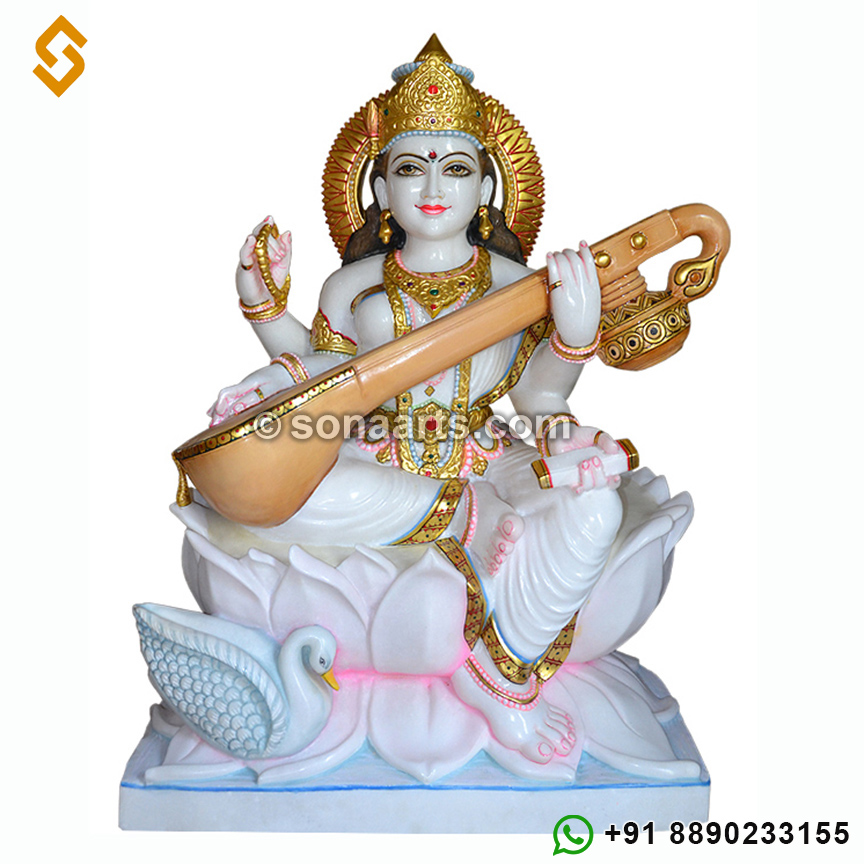 Buy Marble Saraswati Mata Statue Online
