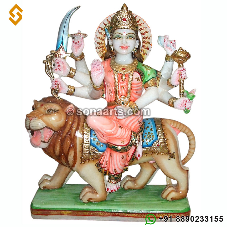 Durga from White Marble