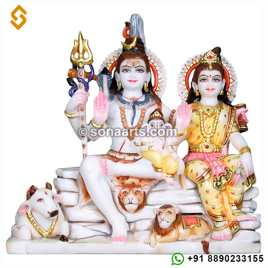 Exclusively Designed Shiva Parvati Family Statue