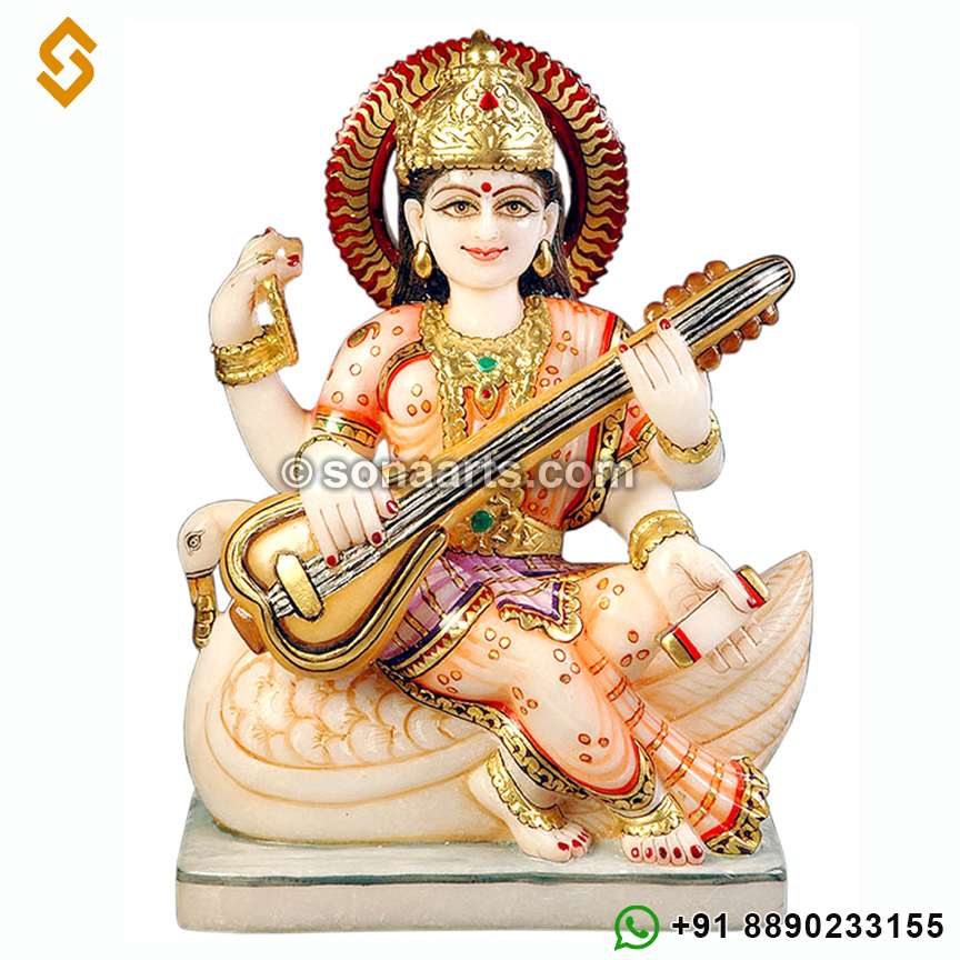 Exquisite Saraswati Statue