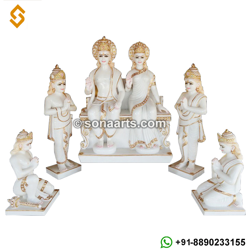 Family of Lord Rama from White Marble