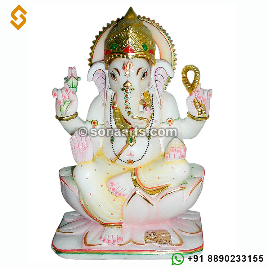 Ganesh Murti carved from makrana
