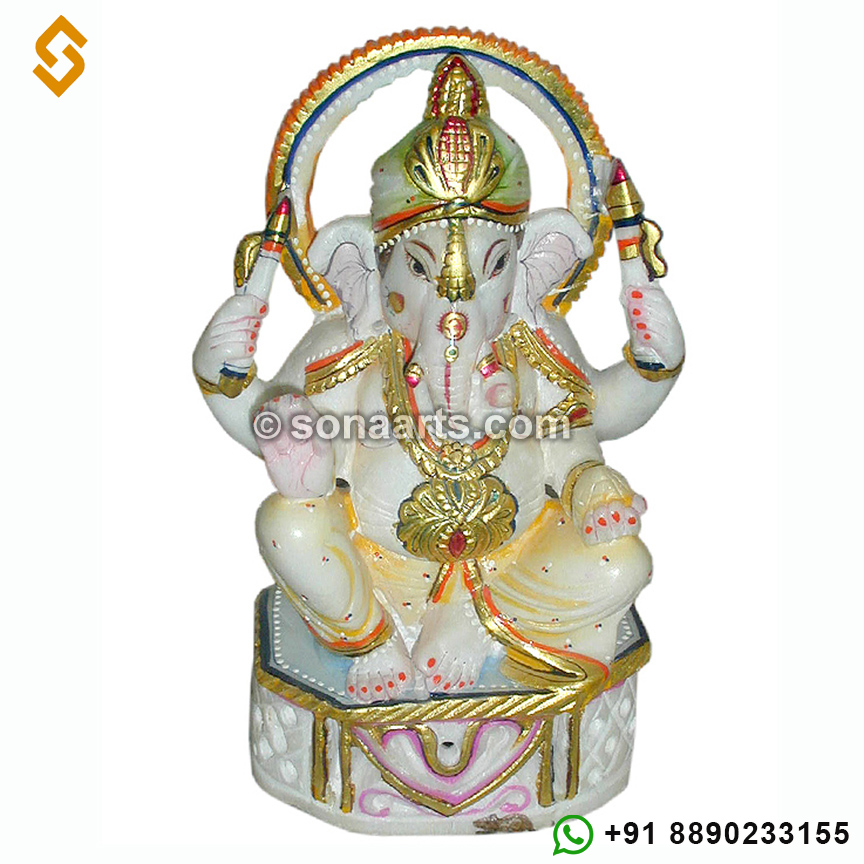 Ganesh Murti carved in marble stone