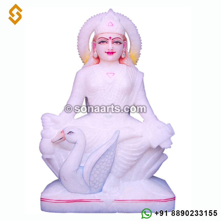 Gayatri statue from white Marble Stone