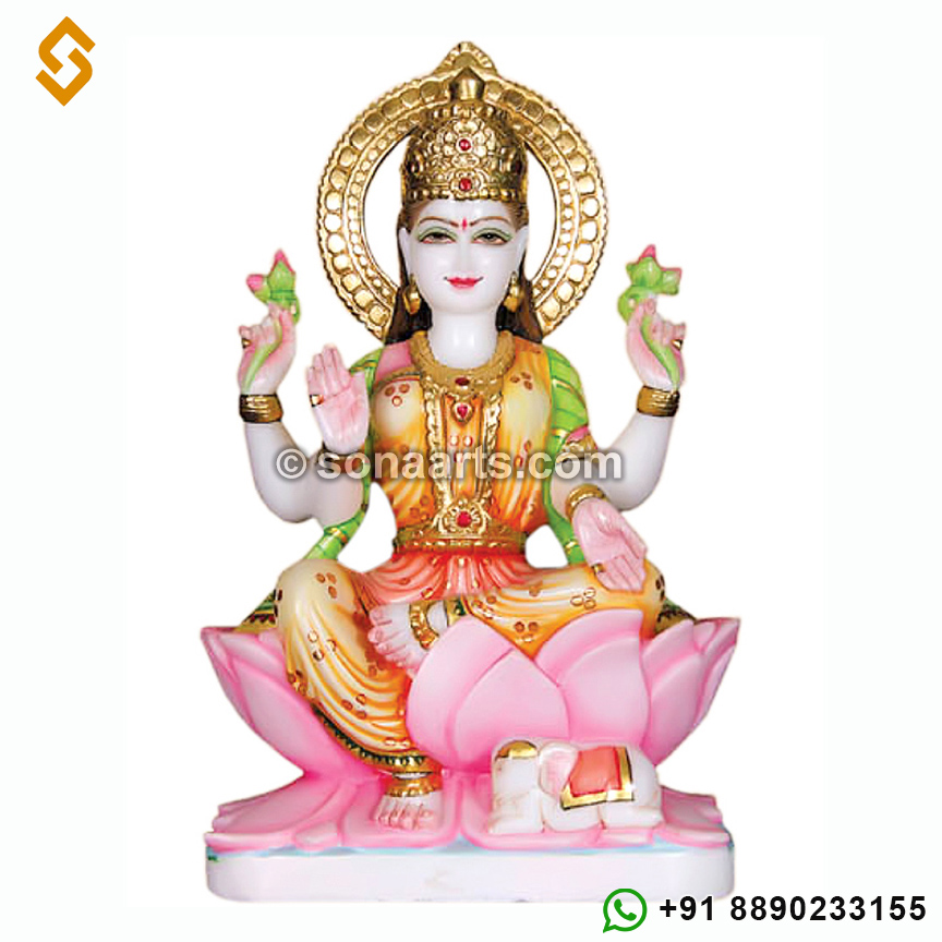Goddess Laxmi Hindu marble Statue