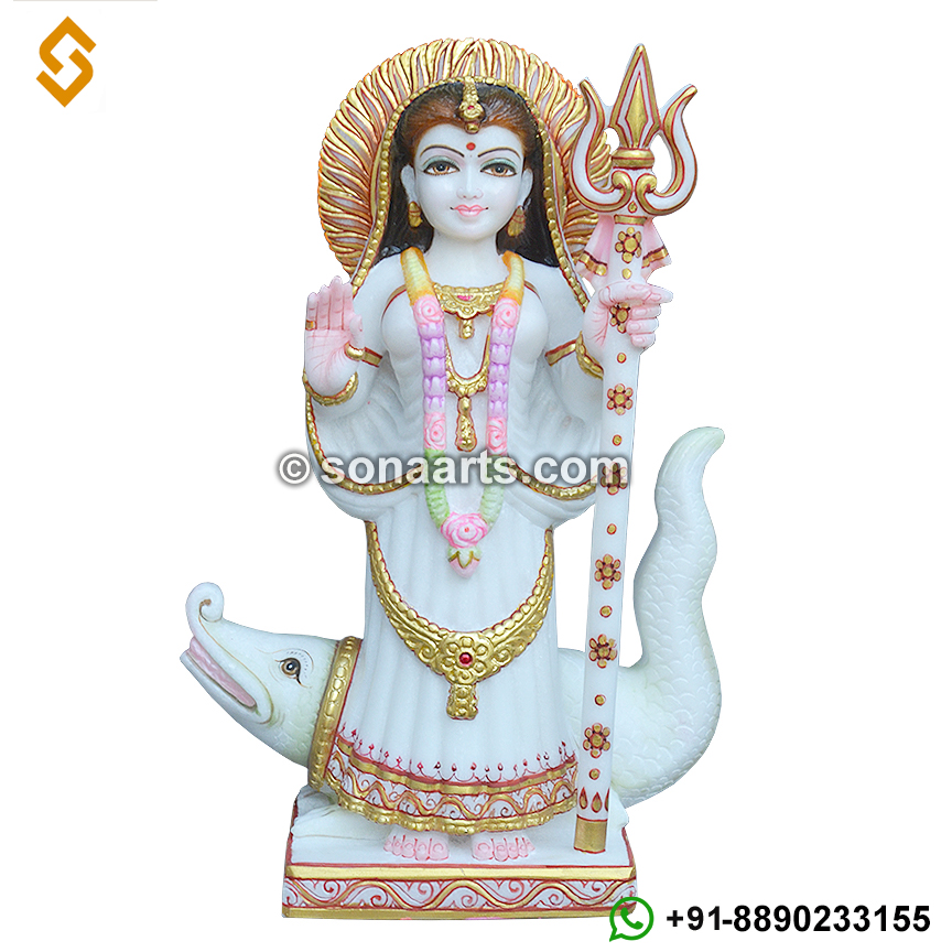 Hand carved marble Khodiyar Maa Statue for temple