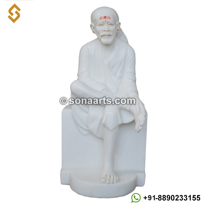 Hand carved marble Sai Baba Statue