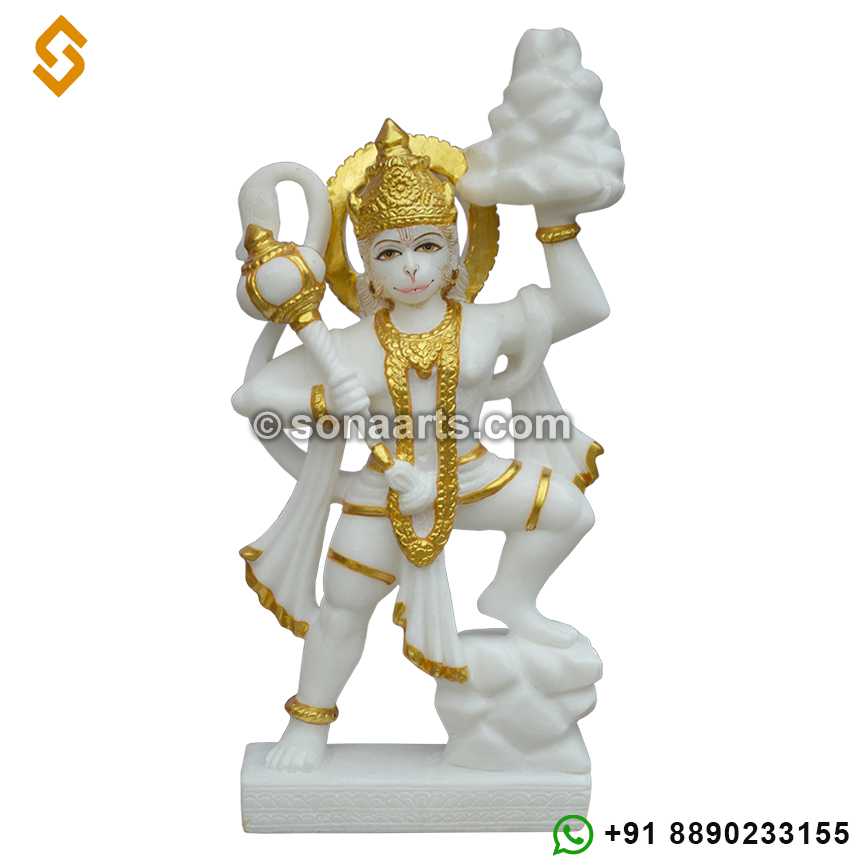 Handmade carved hanuman marble statue 