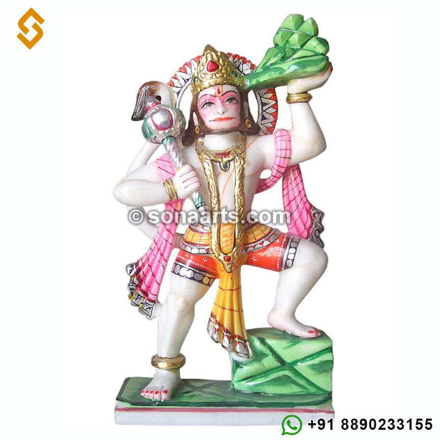Hanuman statue carved in Marble stone
