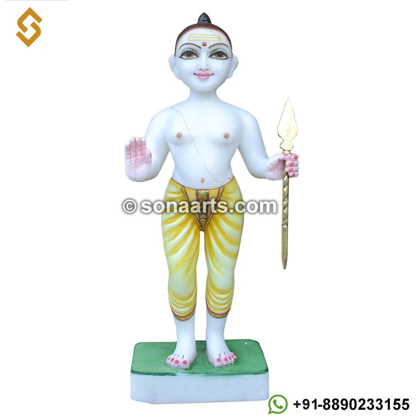 Kartikeya Statue from White makrana Marble