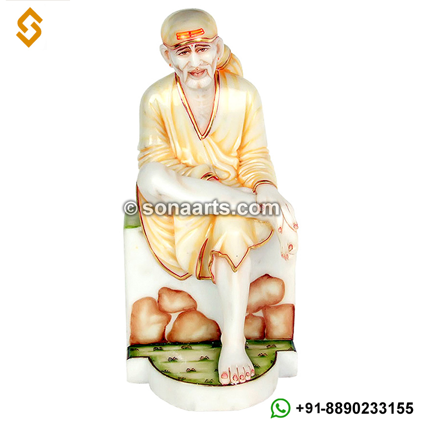Lord Sai Baba Statue from Marble Stone