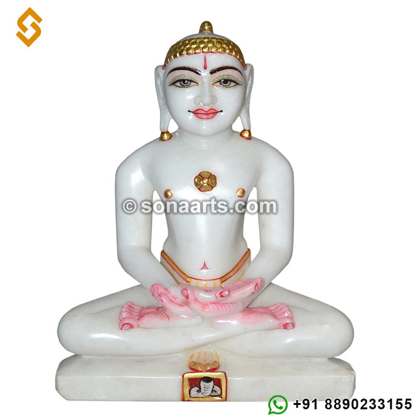 Mahavir Swami Marble Statue