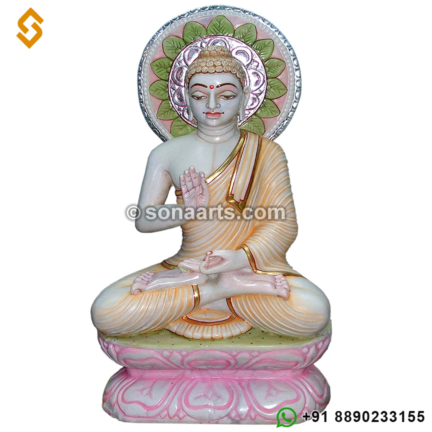 Makrana Marble Gautam Swami Jain Statue