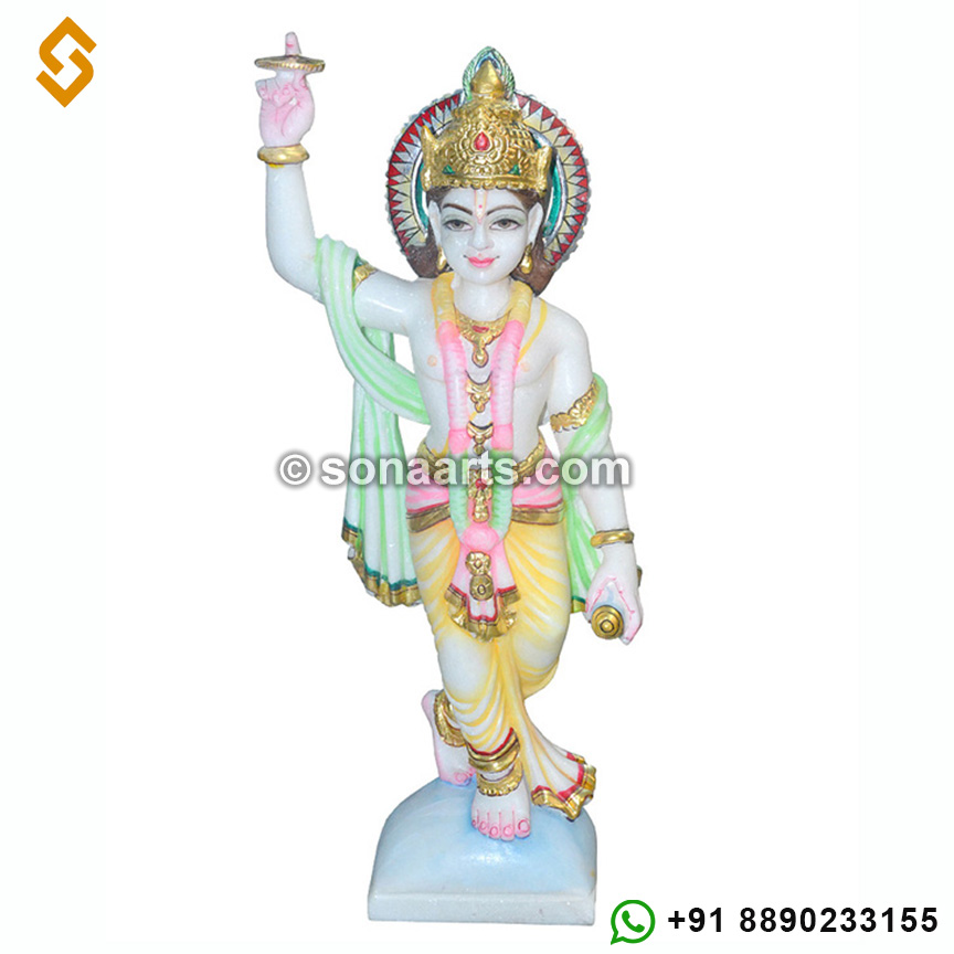 Marble Chakradhari Krishna Statue