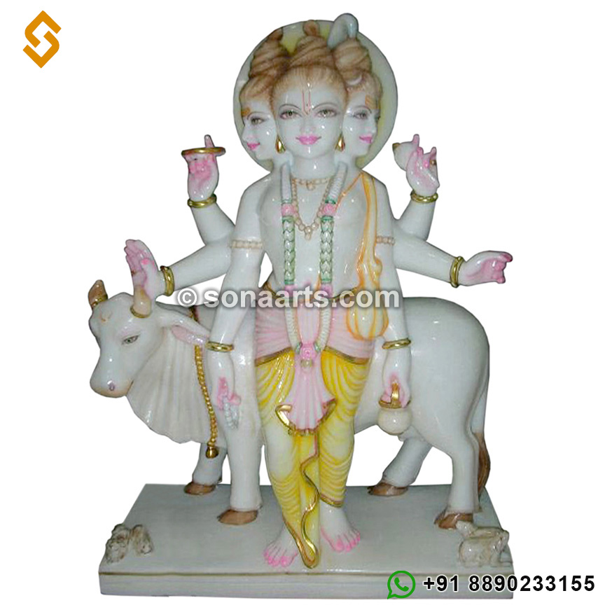 Marble God Dattatreya Statue