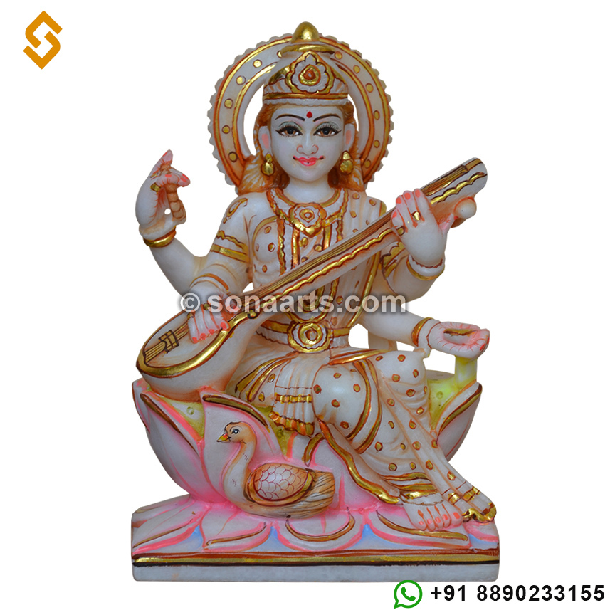 Marble Goddess Saraswati Statues