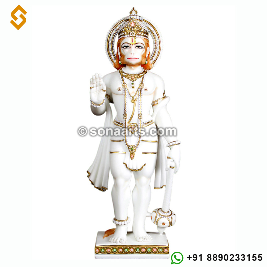 Marble Hanuman in Standing Posture