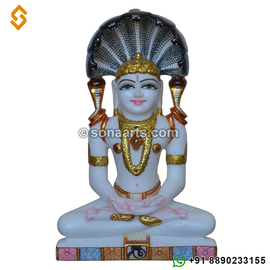 Marble Idol of God Parasnath Statue