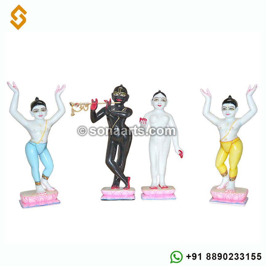 Marble Iskcon Radha Krishna with gaura nitai Deities