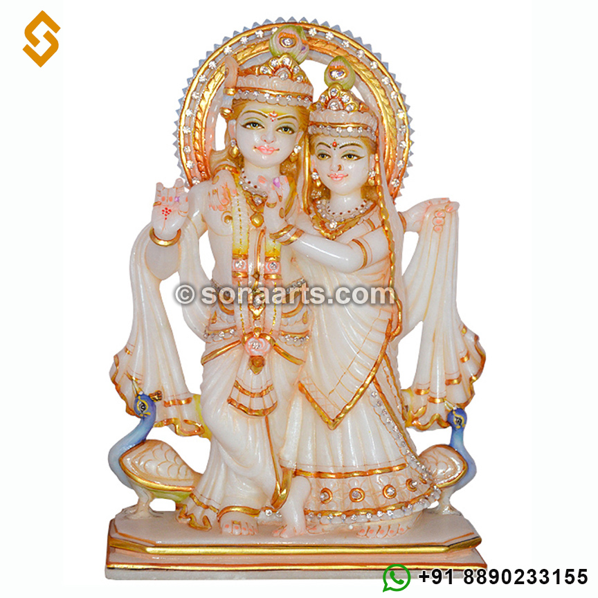 Marble Jugal Radha Krishna Statue