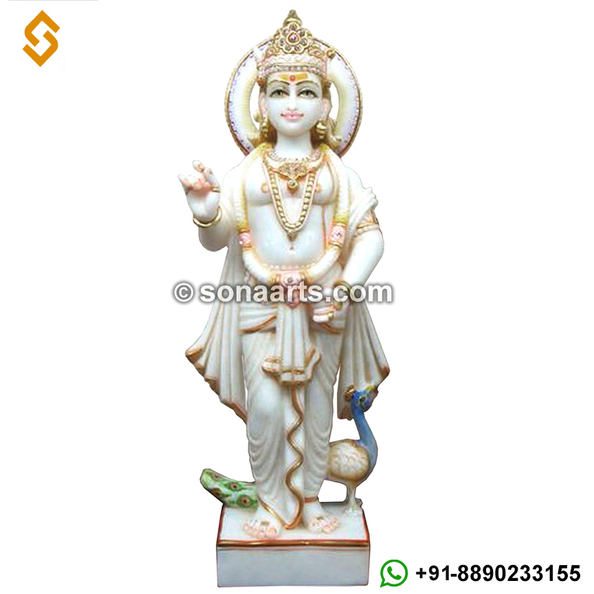 Marble Kartikeya Statue 