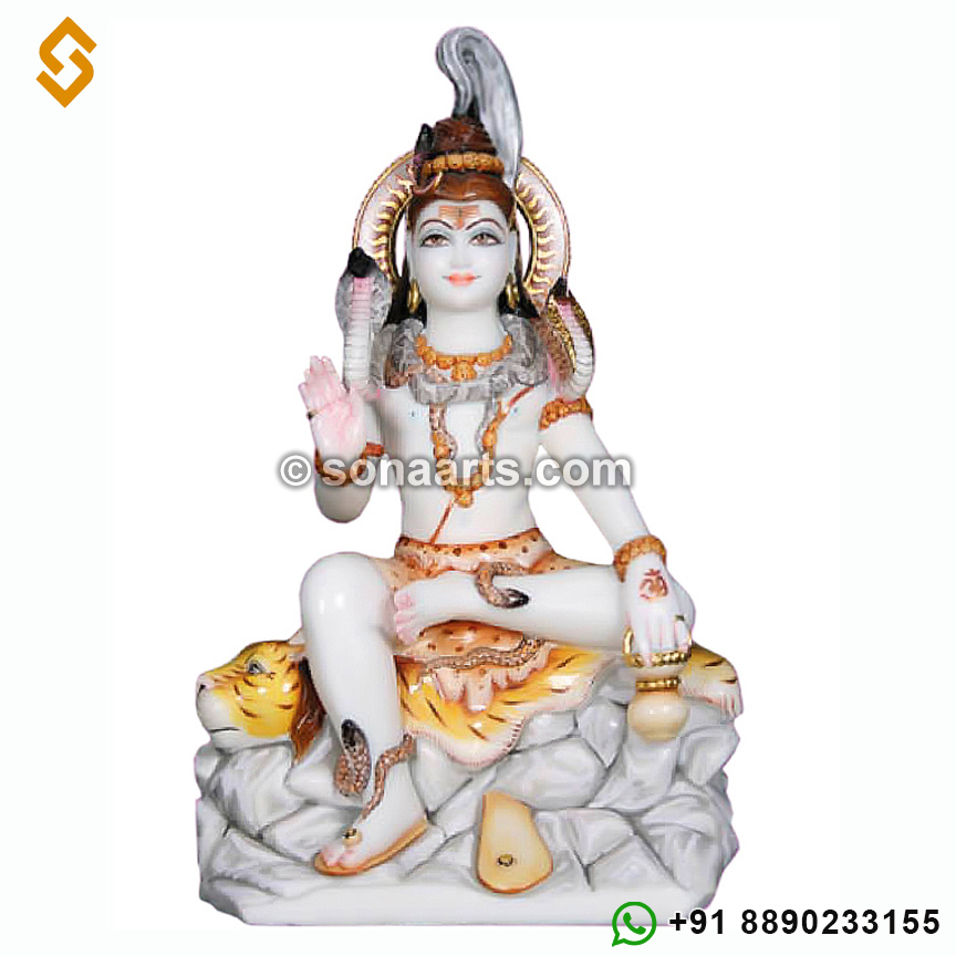 Marble Lord Shiva Hindu Statue