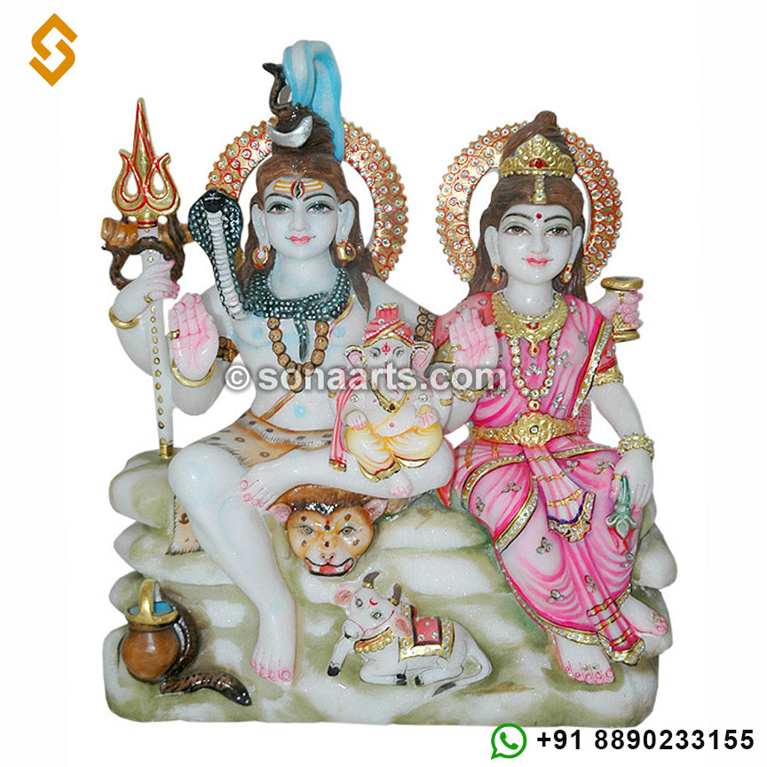 Marble Shankar Parvati Statues