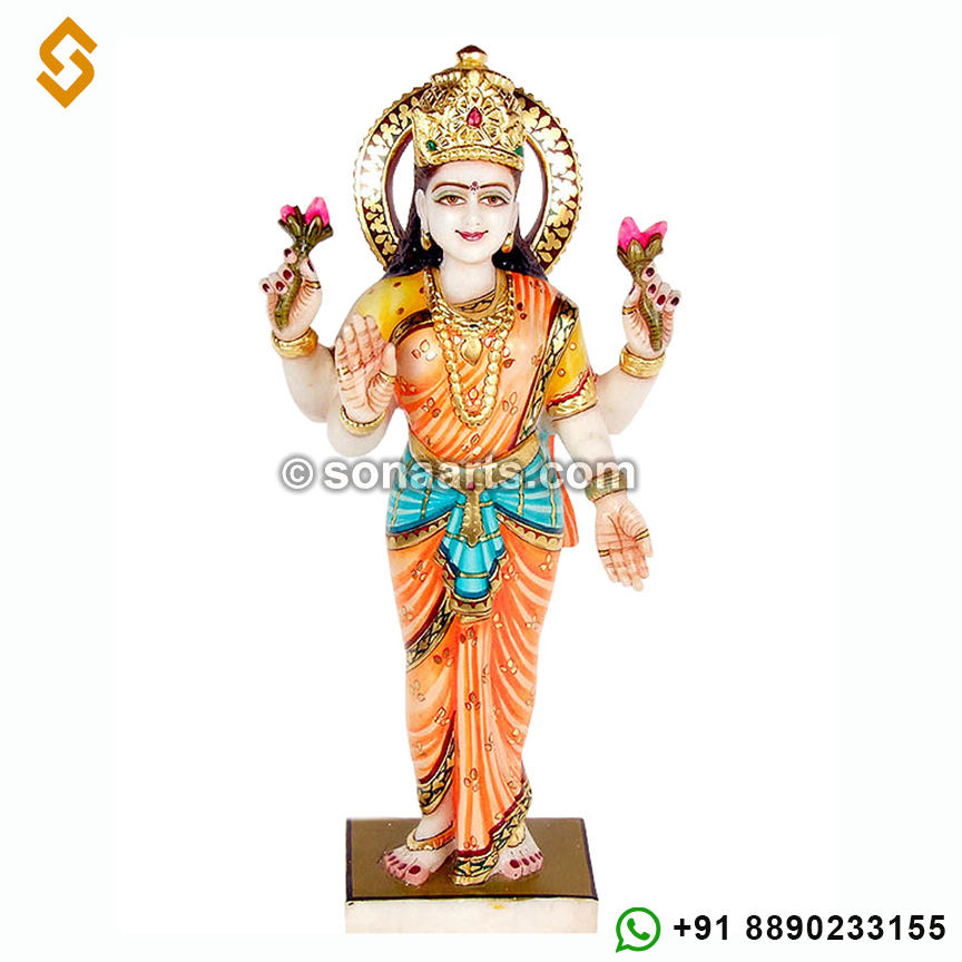 Marble Standing Laxmi statue