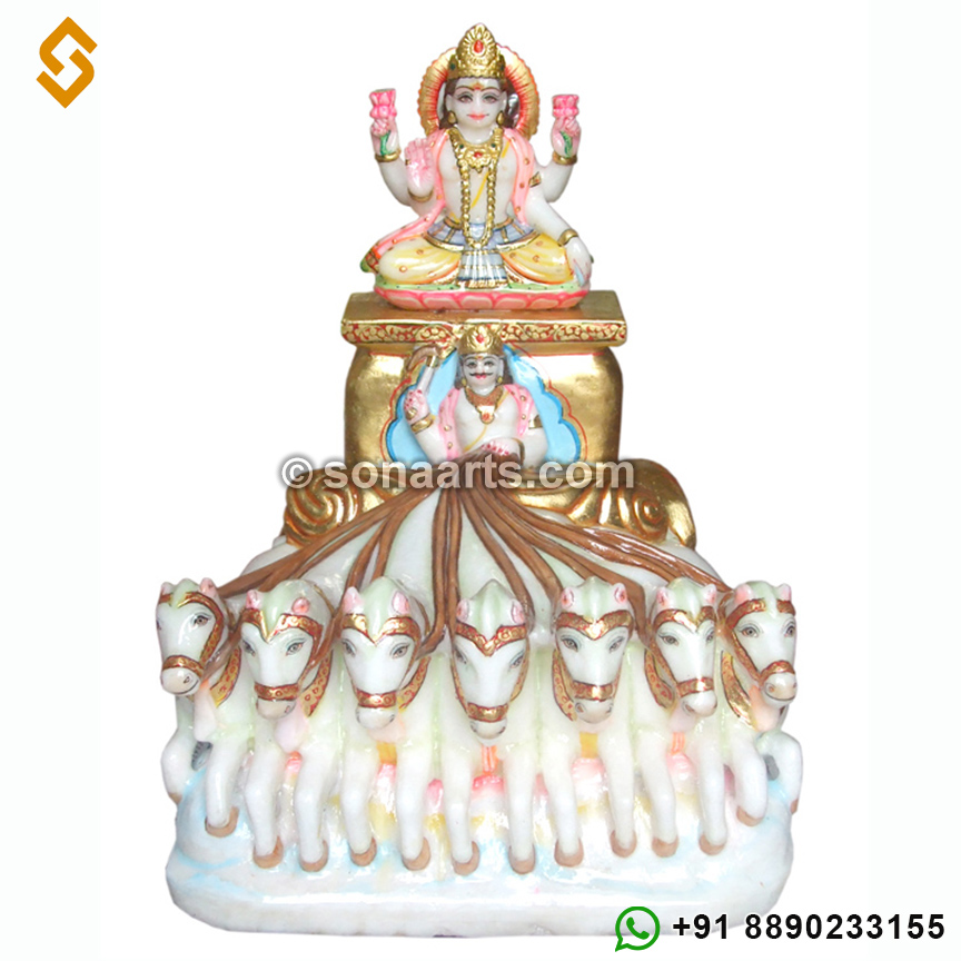 Marble Statues of Lord Surya