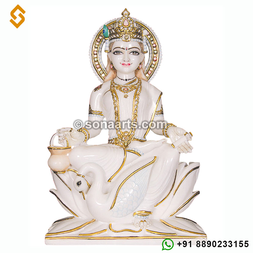 Marble Statues of goddess Gayatri
