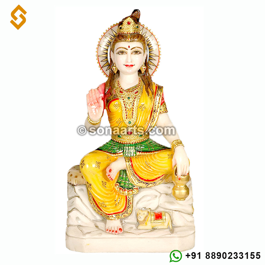 Marble Stone Parvati Statue