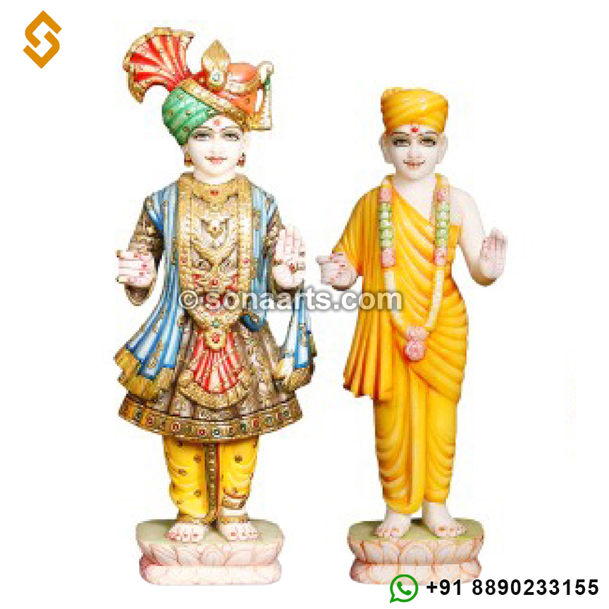 Marble Swaminarayan and Gunatitanand Swami idol for temple
