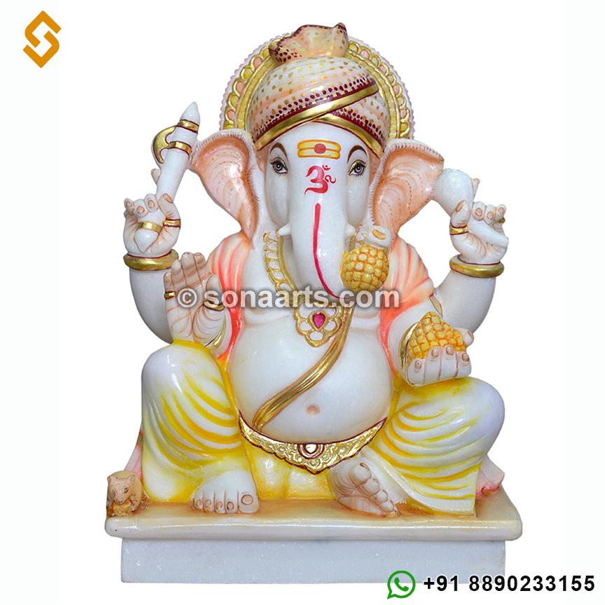 Marble Turban Ganesh Murti