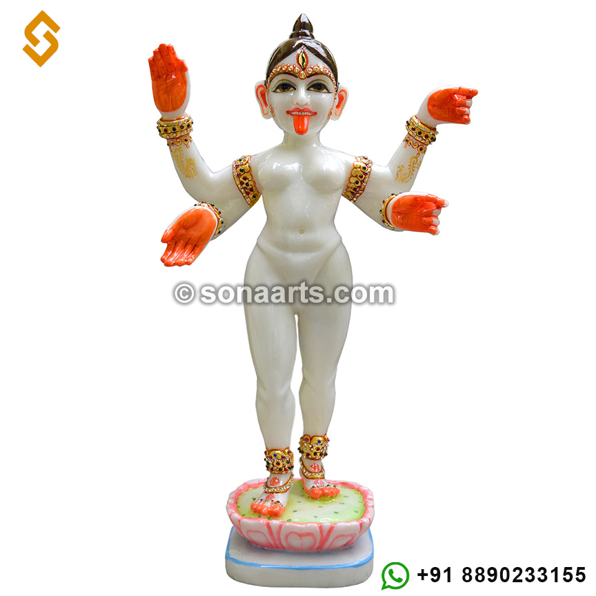 Pure White Marble Kali Maa statue