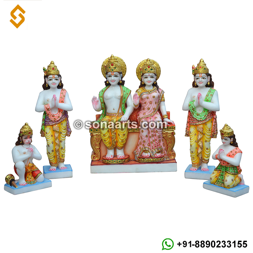 Ram Darbar Family Hindu marble Statues
