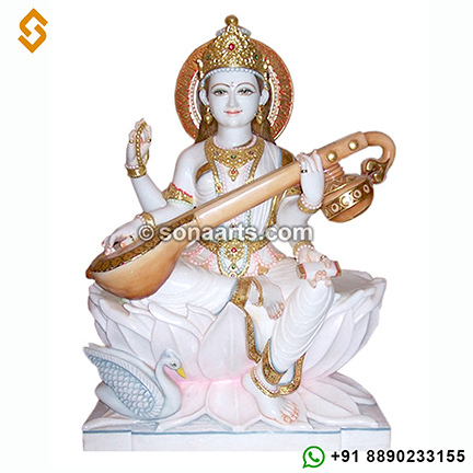 Saraswati Statue from Marble Stone