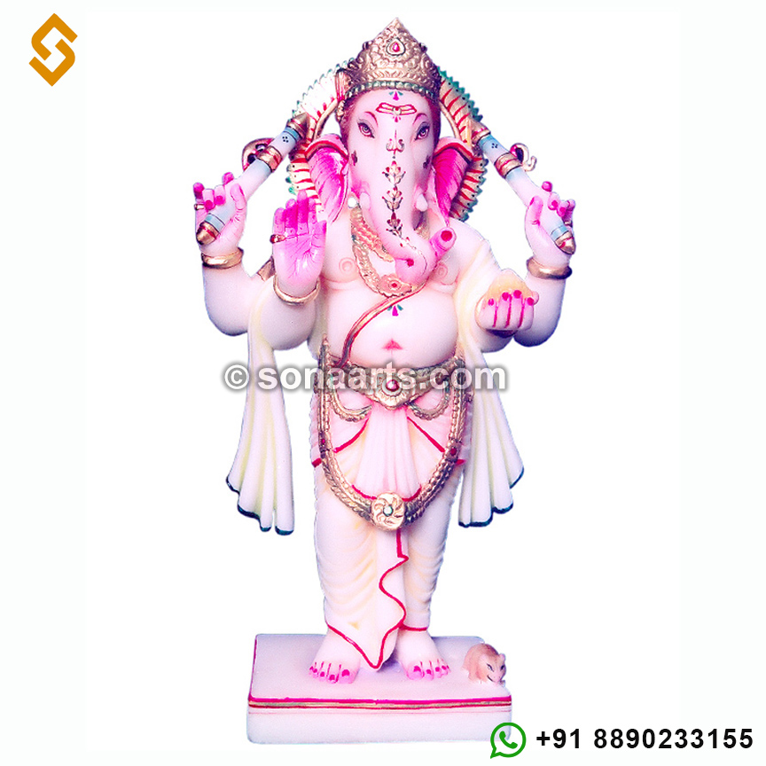 Standing Marble Ganesha statue