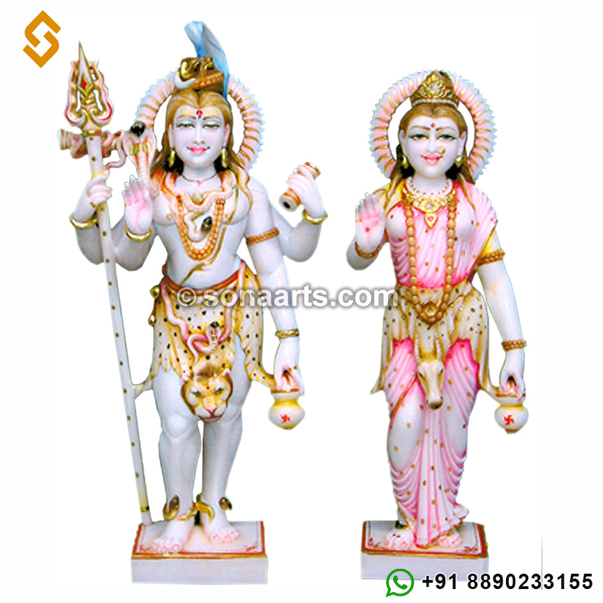 Standing Shankar and parvati Statue