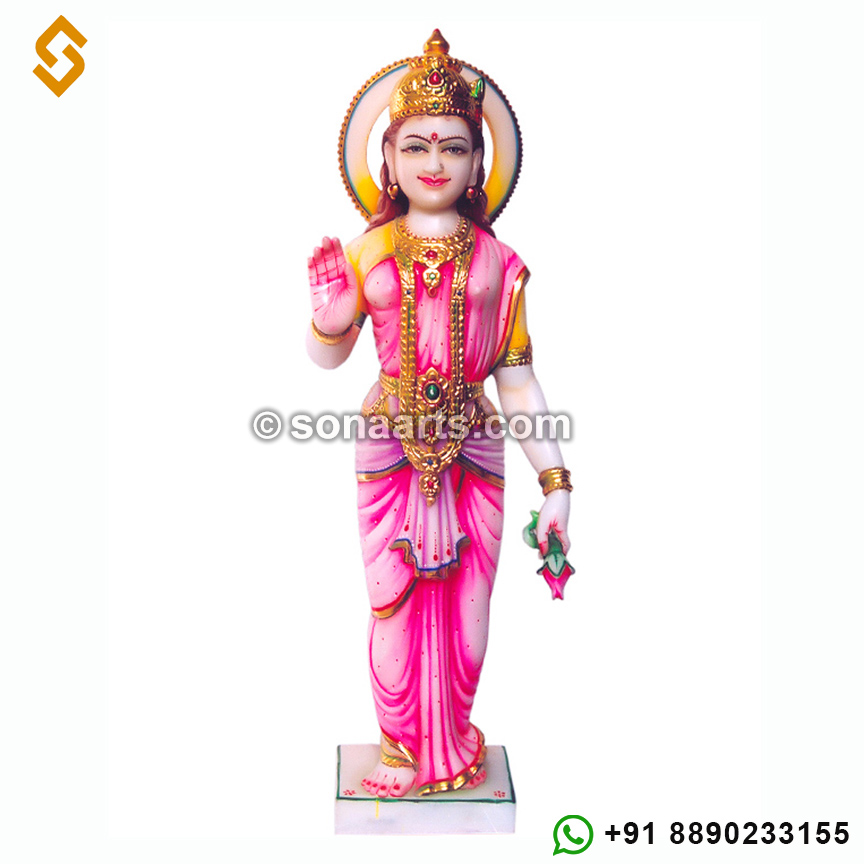 Standing laxmi ji Hindu marble Statue