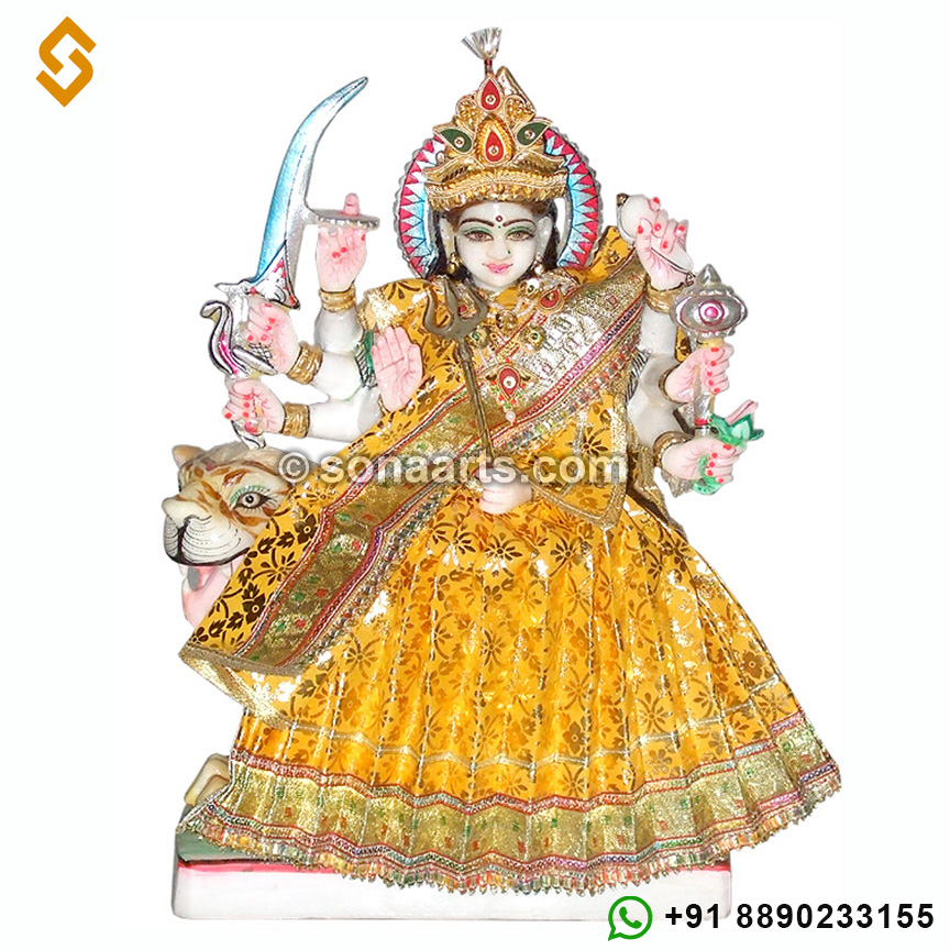 Superior quality Marble Durga Mata Statue