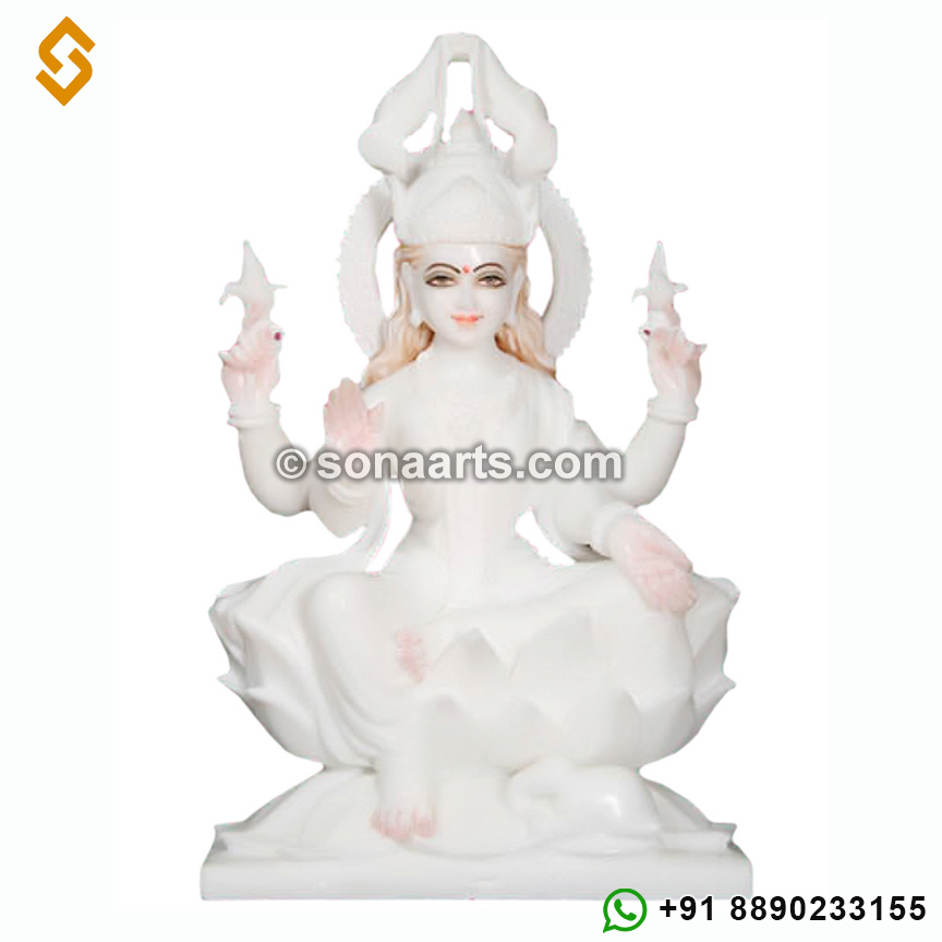 White Laxmi statue from Marble