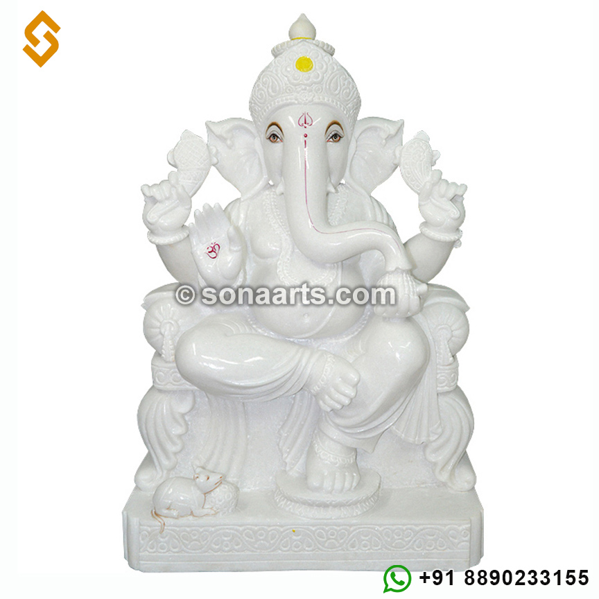 White Marble Ganesh murti