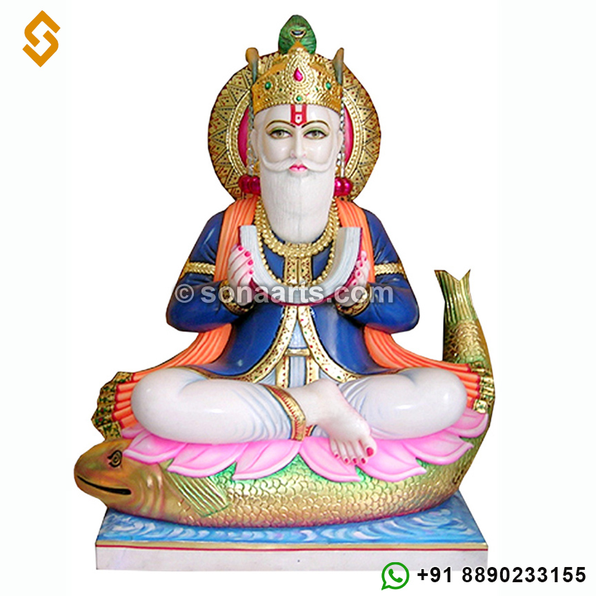 White Marble Jhulelal Statue