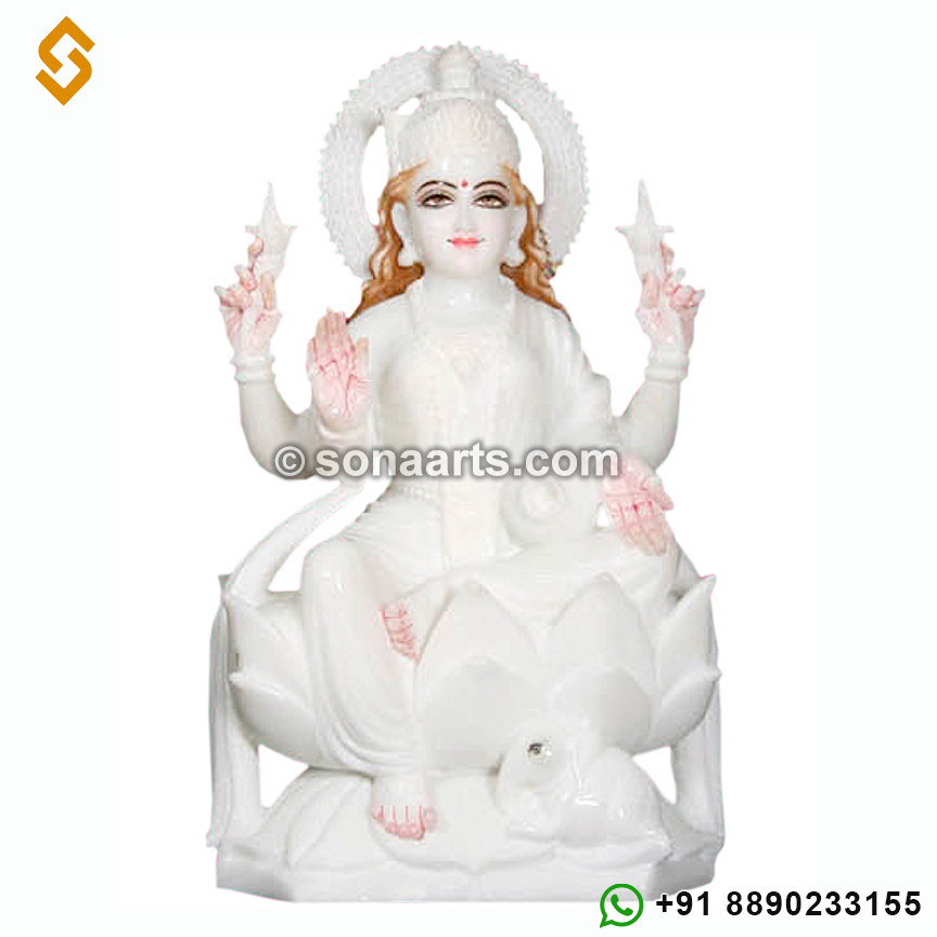 White Marble Laxmi mata statue