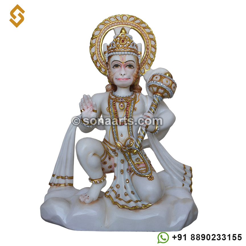 White Marble Lord Hanuman Vigraham